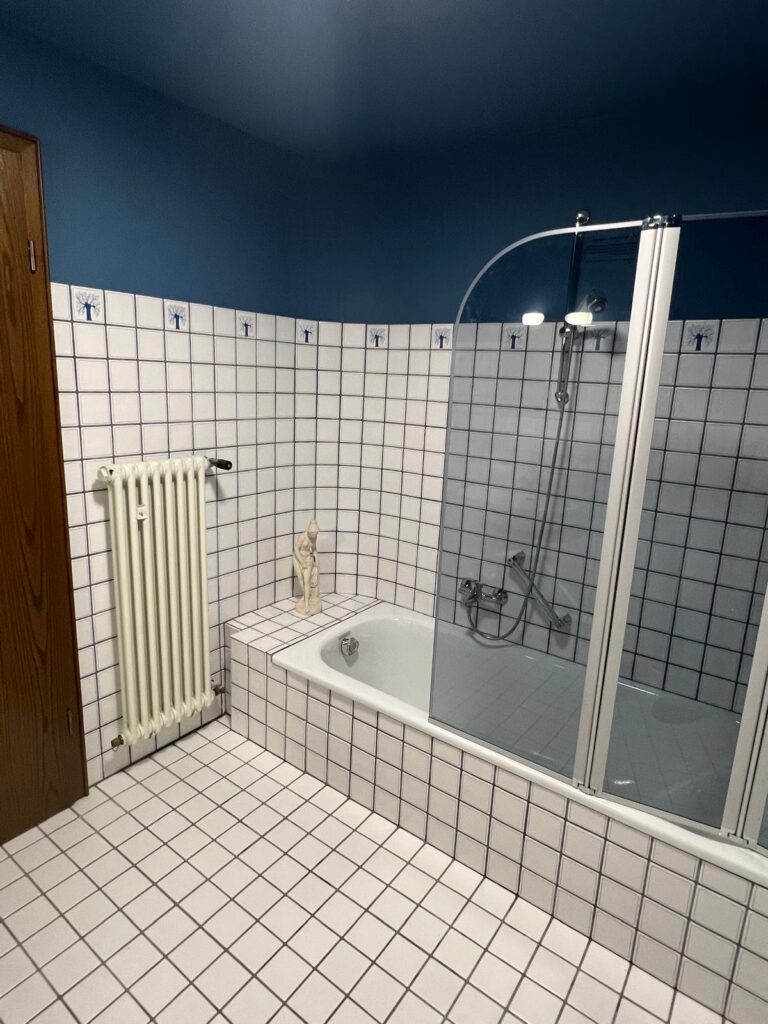 Bathroom with bathtub and shower at Villa Belvedere