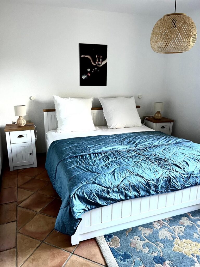 Bedroom at Villa Belvedere with terracotta floor